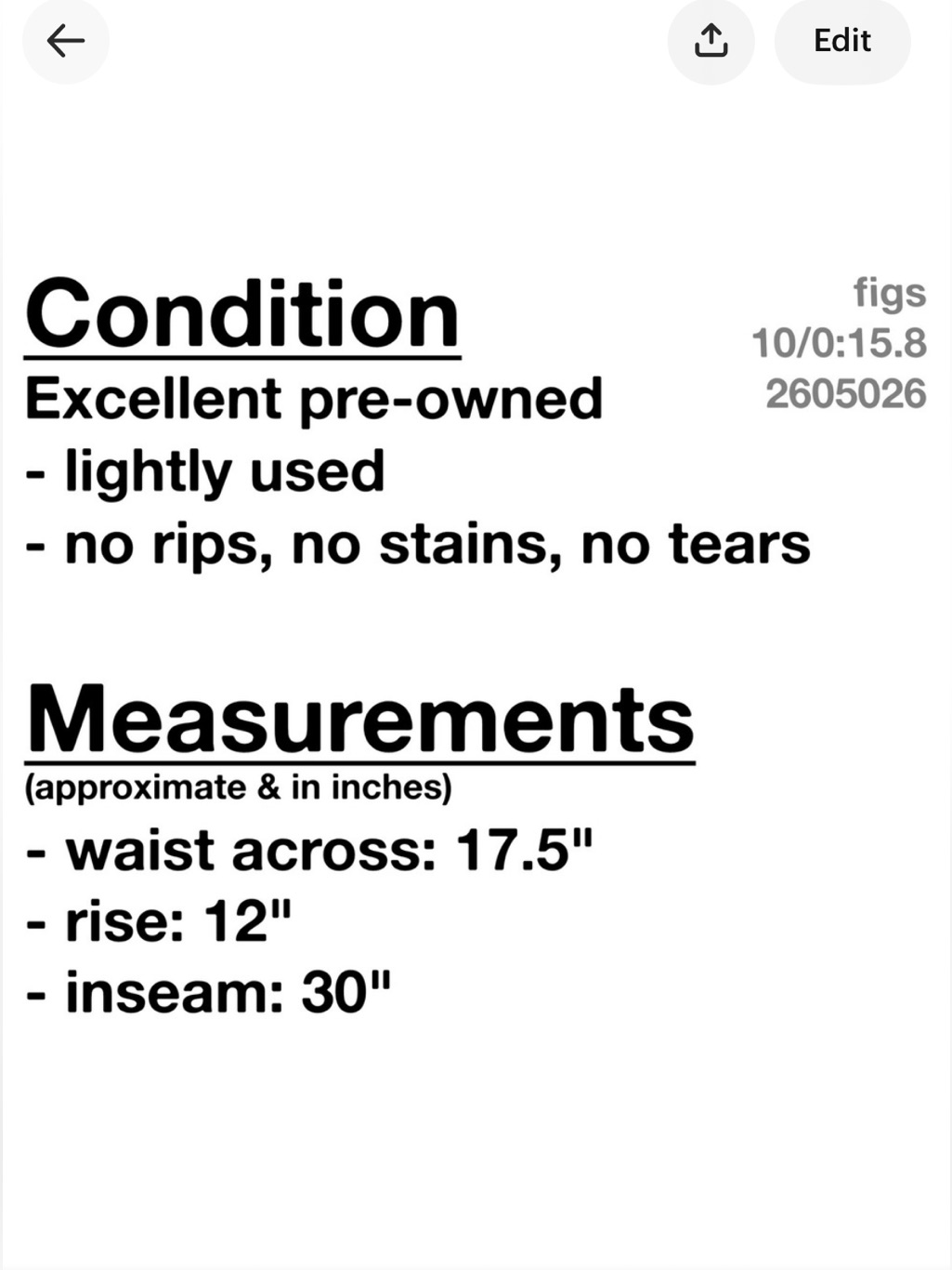Figs Straight Leg Pants White — image 8 of 8